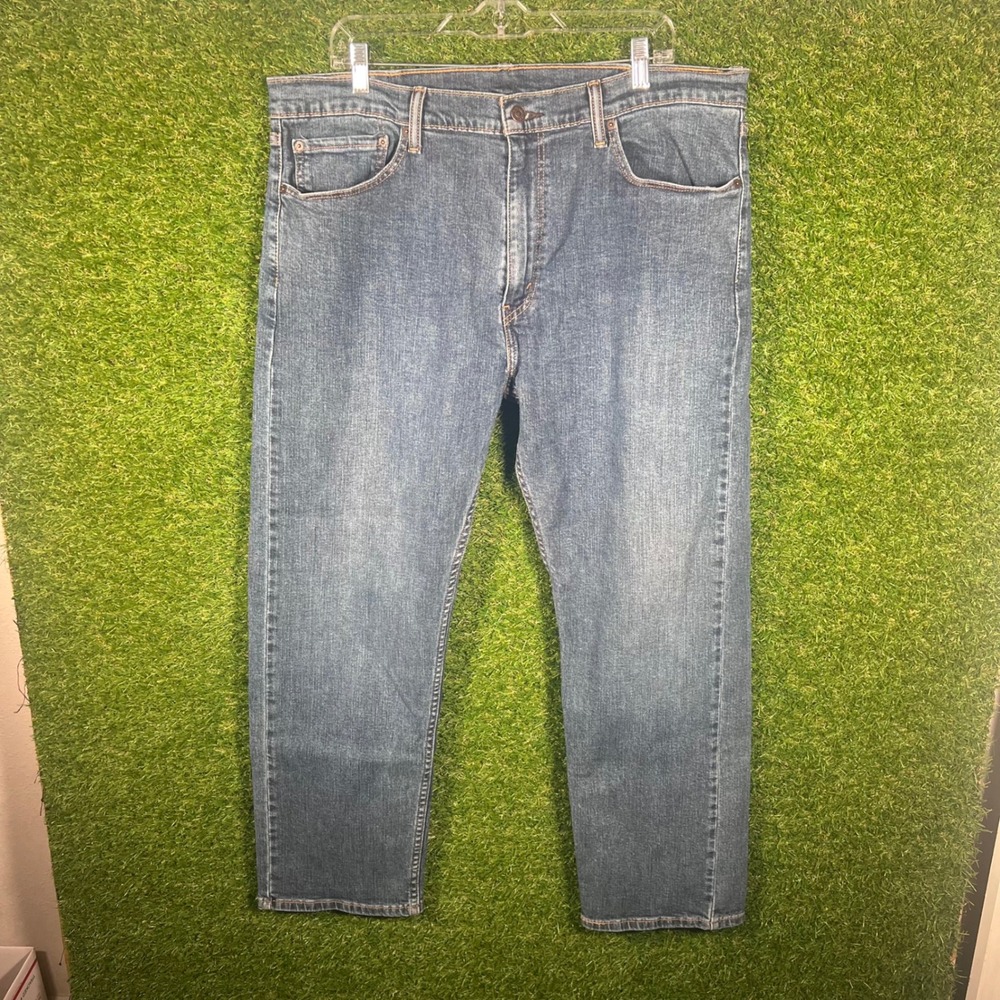 Levis 505 Regular Fit Mens Jeans 38x30 Blue Medium Wash Straight Leg Denim